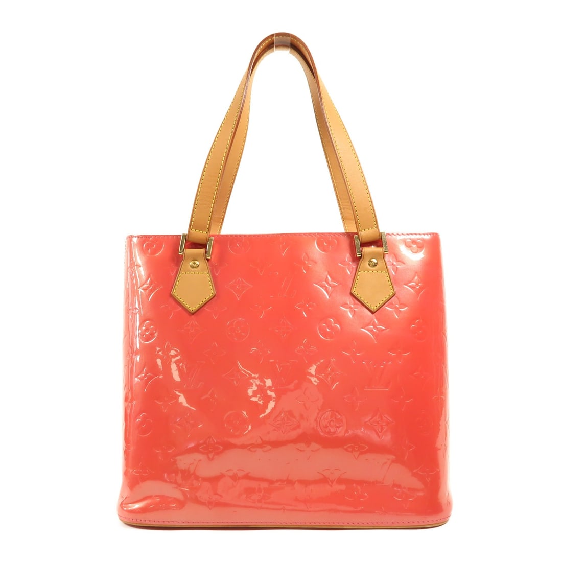 LOUIS VUITTON Houston Shoulder Bag M9135F Pink Patent Leather GHW: LOUIS VUITTON Houston Shoulder Bag M9135F Pink Patent Leather GHW This elegant Louis Vuitton Houston Shoulder Bag showcases a beautiful pink patent leather exterior, perfect for adding a touch of luxu