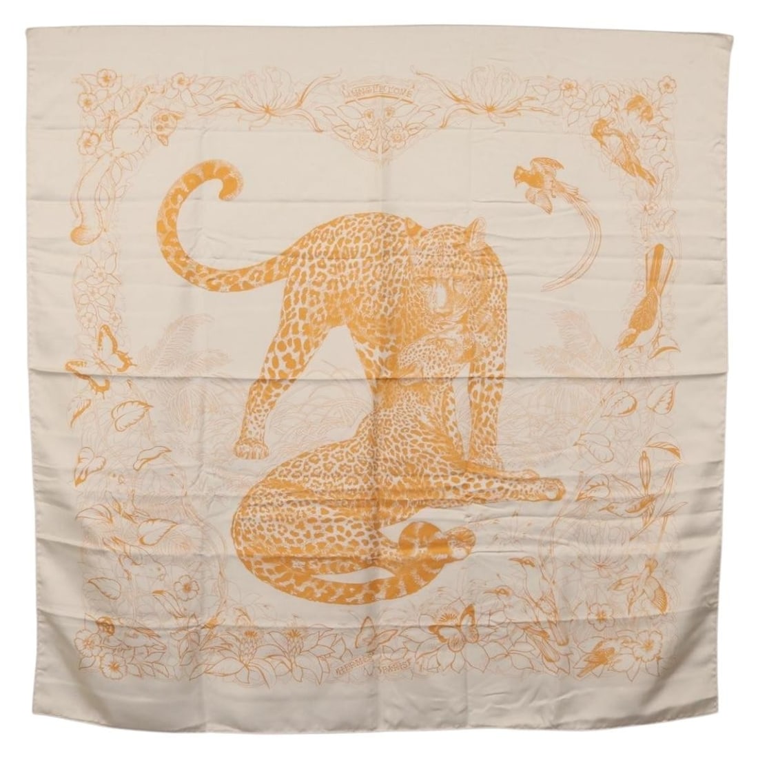 HERMES Jungle Love 90cm Silk Scarf in Orange Authentic (1 of 14)