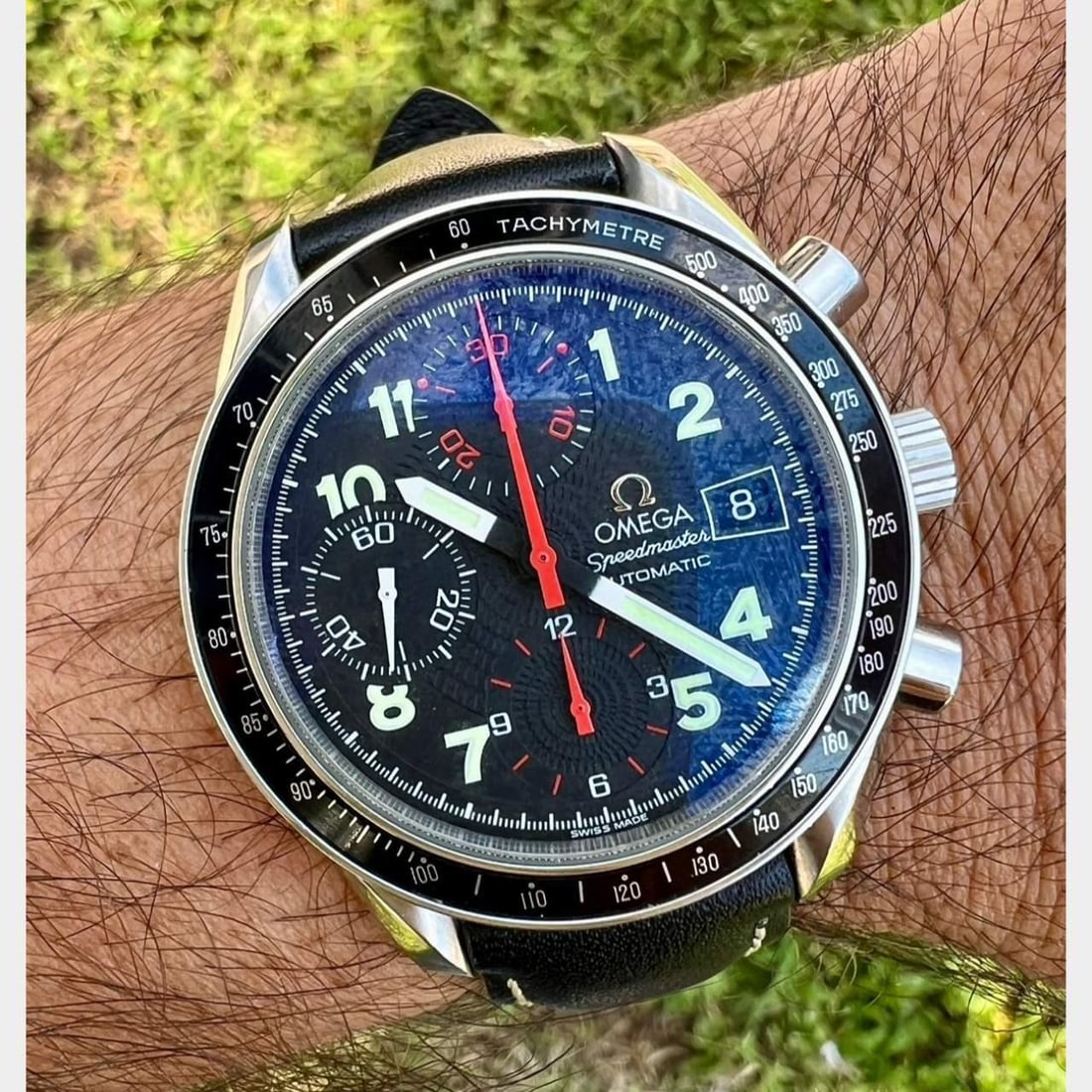 Omega Speedster Stainless Steel Chronograph Automatic with Box and Papers: Omega Speedster Stainless Steel Chronograph Automatic with Box and Papers Presenting the Omega Speedster Stainless Steel Chronograph, a perfect blend of elegance and functionality. This timepiece feat