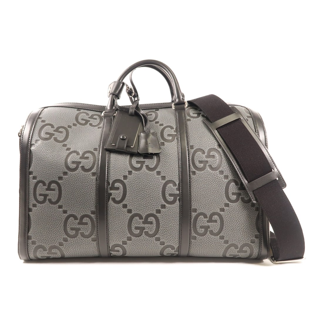 GUCCI GG SHW Gray Calfskin 2 Way Boston Bag 725282H (1 of 13)