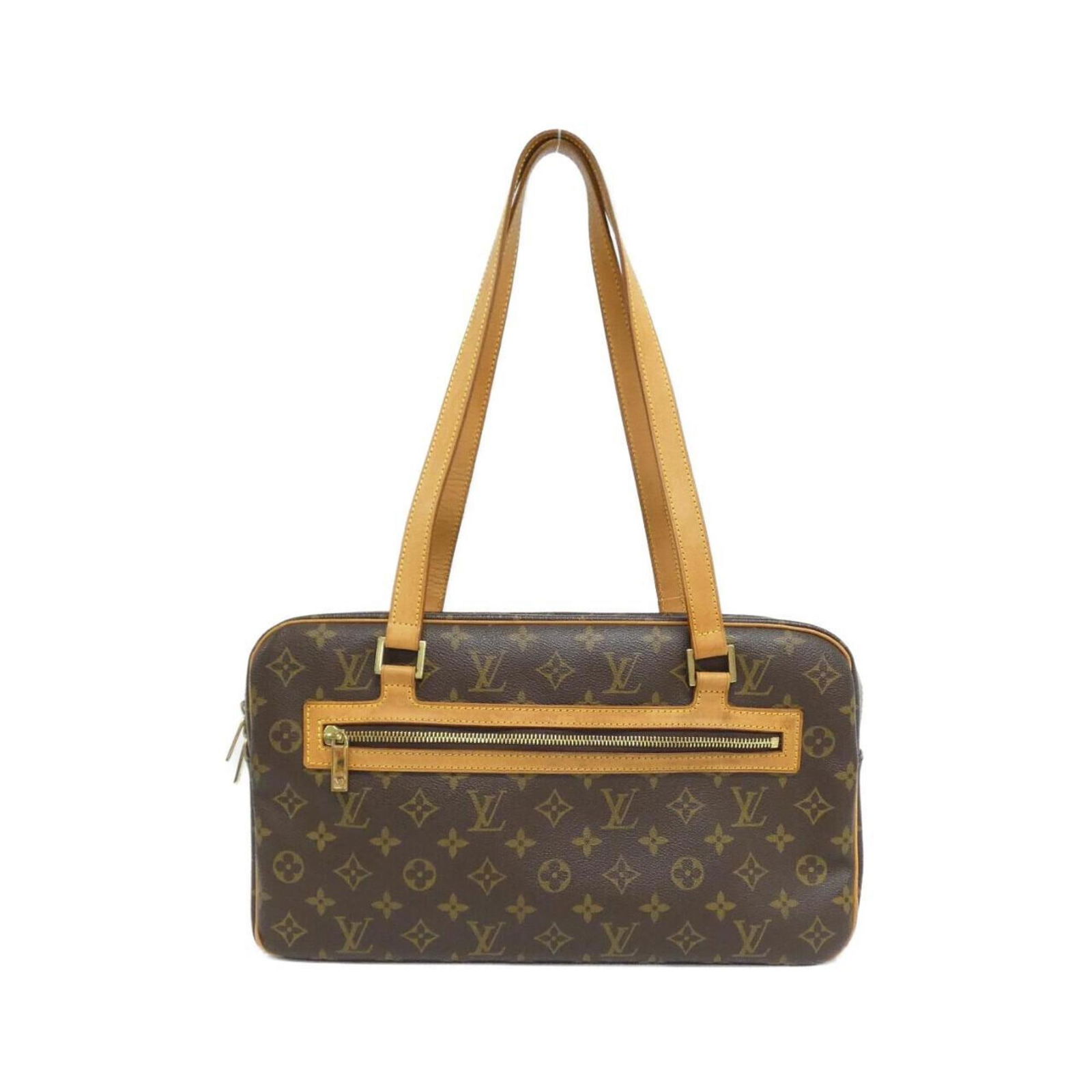 Louis Vuitton Cite Brown Canvas Shoulder Bag from France: Louis Vuitton Cite Brown Canvas Shoulder Bag from France This Louis Vuitton Cite handbag features a brown canvas exterior and is designed for women. The bag is crafted in France and exhibits slight si