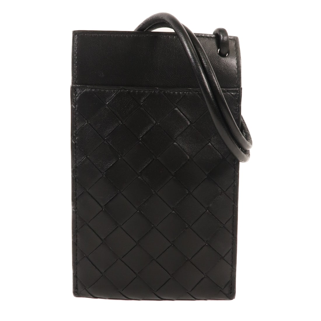 BOTTEGA VENETA BV SHW Black Calfskin Leather Phone Pouch Shoulder Bag: BOTTEGA VENETA BV SHW Black Calfskin Leather Phone Pouch Shoulder Bag Elevate your accessory collection with this Bottega Veneta shoulder bag, expertly crafted from luxurious black calfskin leather. T