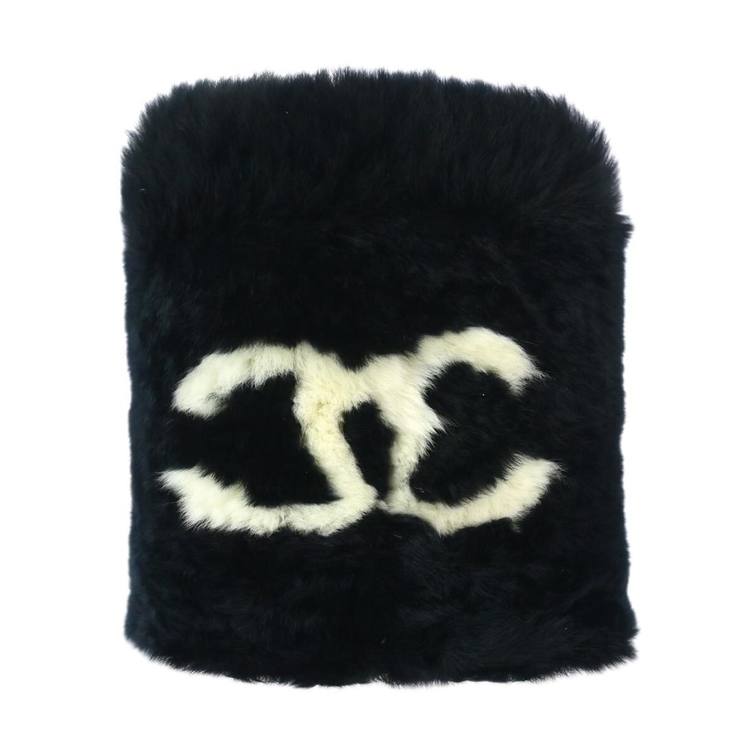 Chanel Black Fur Bangle Bracelet Luxury Accessory (1 of 4)