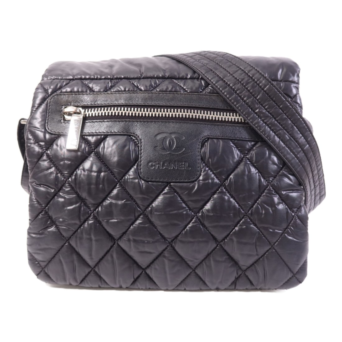 Chanel Coco Cocoon Black Nylon Shoulder Bag with Silver Tone CC (1 of 16)