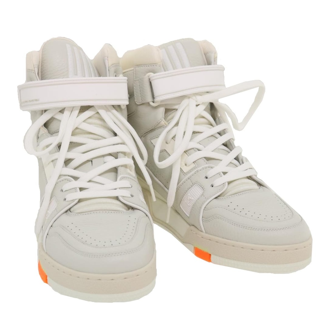 LOUIS VUITTON 1A5A0D High Cut Leather Sneakers White Auth Italy (1 of 17)