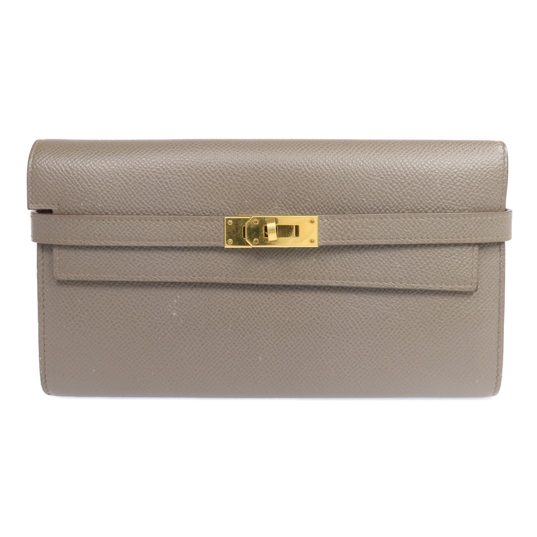 Kelly Long Wallet in Etoupe Epsom Leather with Gold Hardware by Hermes (1 of 18)