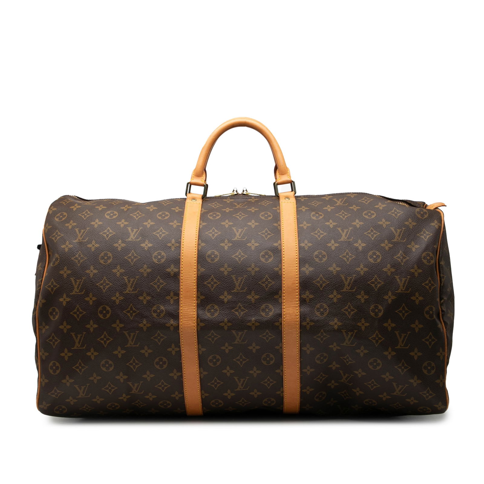 Louis Vuitton Keepall 60 Monogram Canvas Travel Bag with Leather Trim (1 of 9)