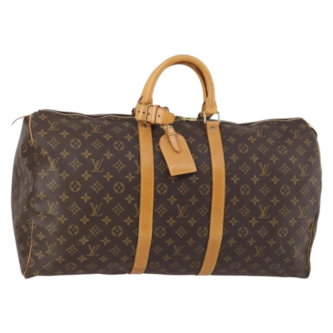 LOUIS VUITTON Monogram Keepall 55 Boston Bag M41424 Authentic France (1 of 18)