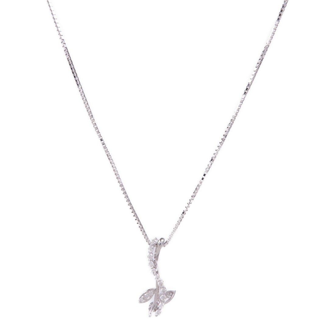 JEWELRY 18K White Gold Diamond Necklace (1 of 11)