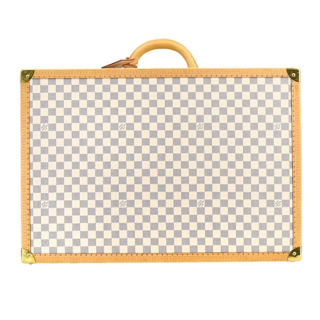 Louis Vuitton Damier Azur Alzer 60 Travel Trunk Bag AA1085289: Louis Vuitton Damier Azur Alzer 60 Travel Trunk Bag AA1085289 Experience luxury travel with the Louis Vuitton Damier Azur Alzer 60 Trunk Hard Case Bag. This extra-large trunk features a stunning white