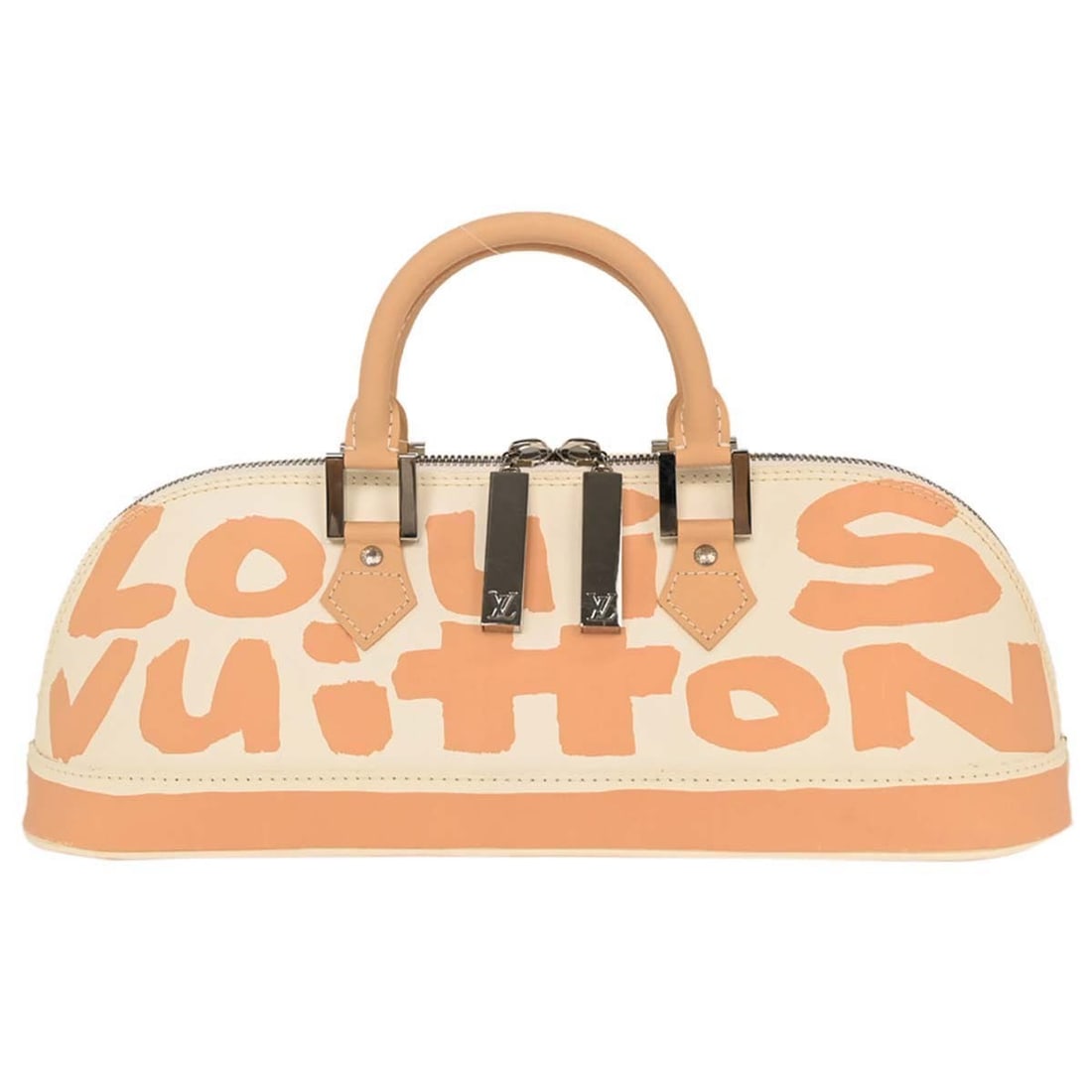 Louis Vuitton Beige Graffiti Alma Horizontal Handbag M92176: Louis Vuitton Beige Graffiti Alma Horizontal Handbag M92176 Introducing the Louis Vuitton Beige Graffiti Alma Horizontal Handbag, a stylish and functional accessory crafted in France. This medium-size