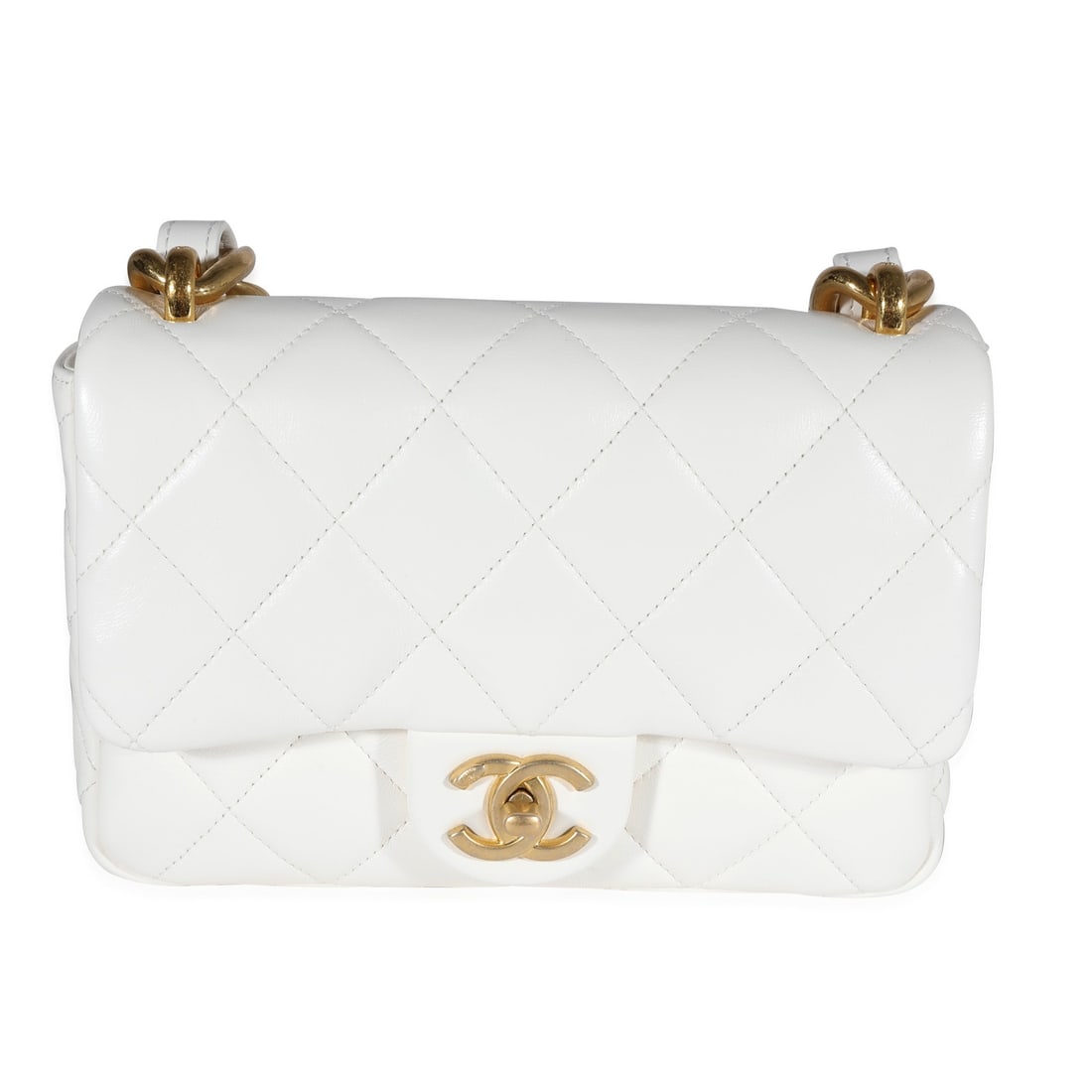 Chanel Small Funky Town Flap Bag White Lambskin Gold-Tone Hardware 2021 (1 of 8)