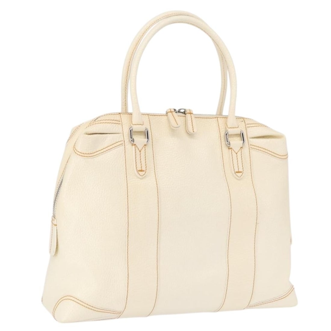 Fendi White Patent Leather Handbag with Silver Accents Made in Italy: Fendi White Patent Leather Handbag with Silver Accents Made in Italy This FENDI handbag is crafted from white and silver patent leather, offering a stylish and contemporary look. The bag features a sp