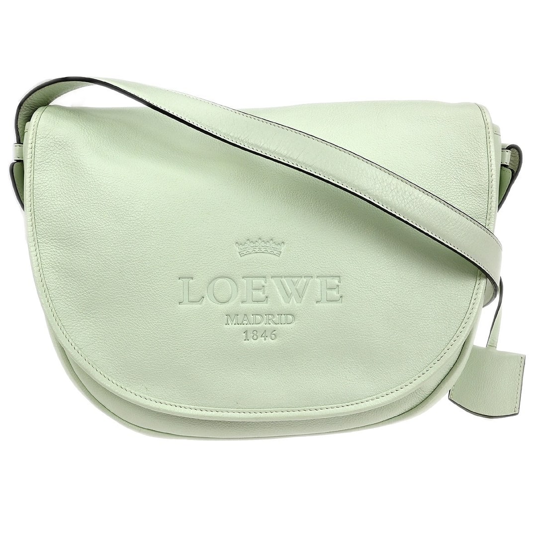 Loewe Heritage Medium White Leather Shoulder Bag with Flap Closure (1 of 7)