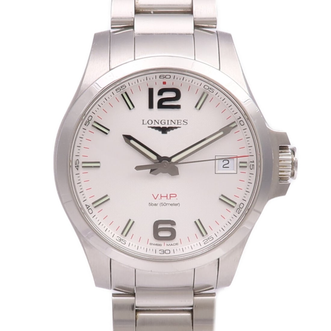 Longines Conquest Stainless Steel Quartz White Dial Wristwatch L37164766: Longines Conquest Stainless Steel Quartz White Dial Wristwatch L37164766 This Longines Conquest Quartz wristwatch features a stainless steel case and band with a white dial and frame. Powered by a rel