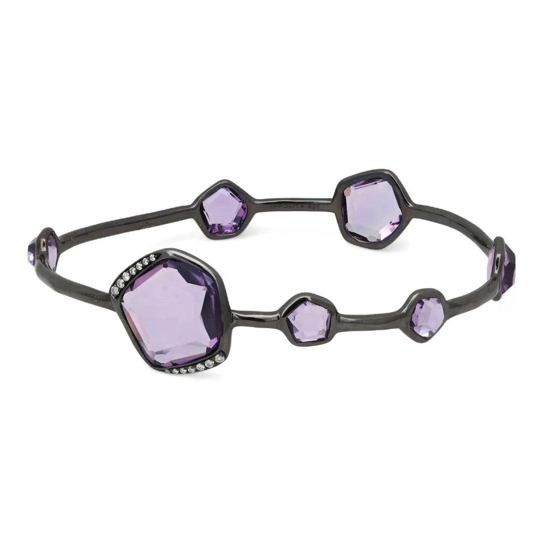 Wicked Bangle Bracelet with Amethyst and Diamonds in Sterling Silver by Ippolita (1 of 4)