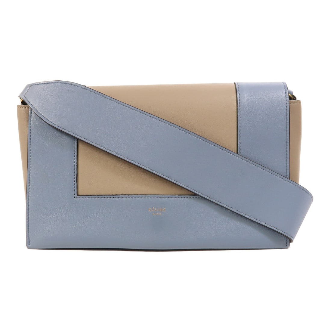Celine Frame Shoulder Bag Blue and Brown Calfskin with Gold Hardware (1 of 18)