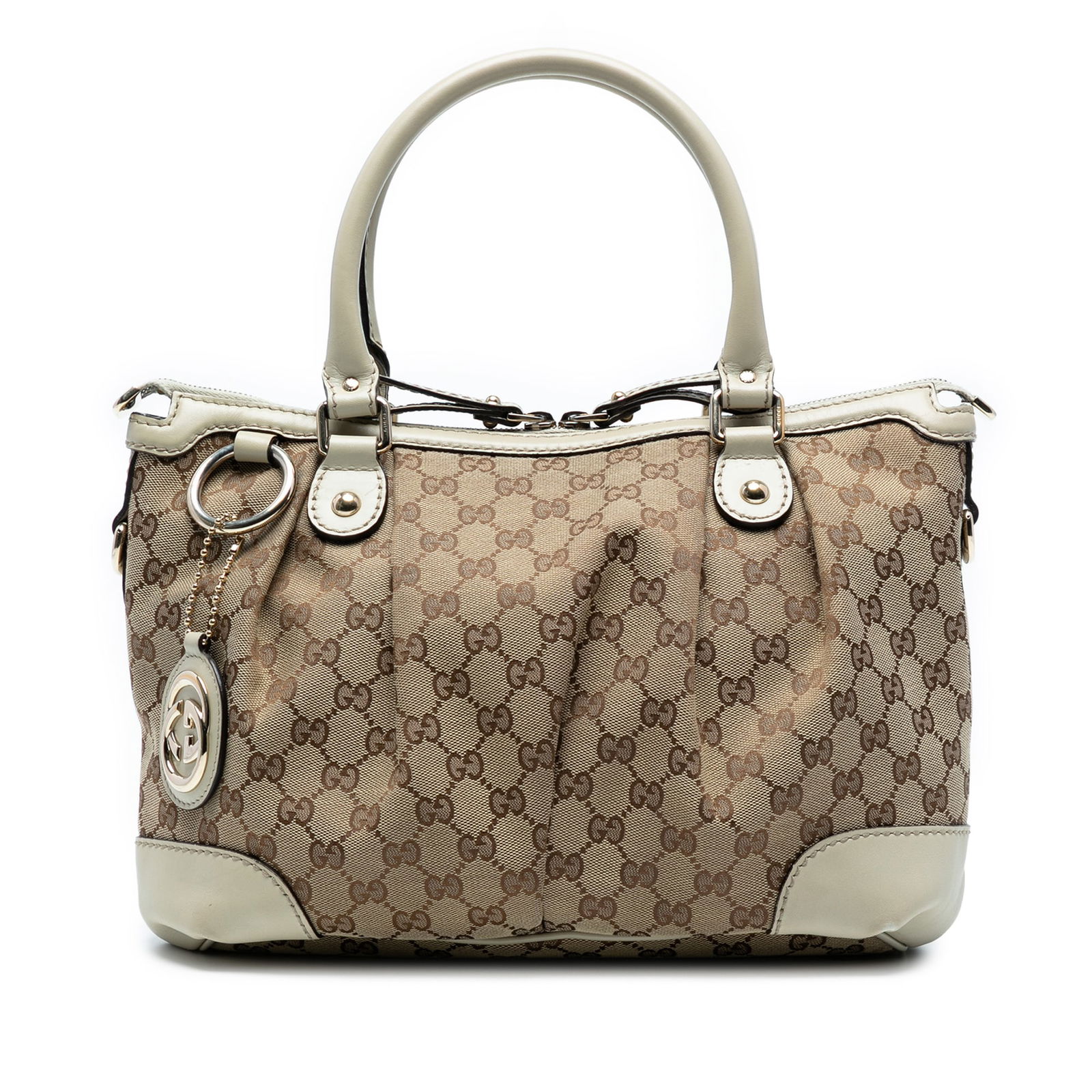 Gucci GG Canvas Sukey Satchel Brown Fabric Bag (1 of 7)