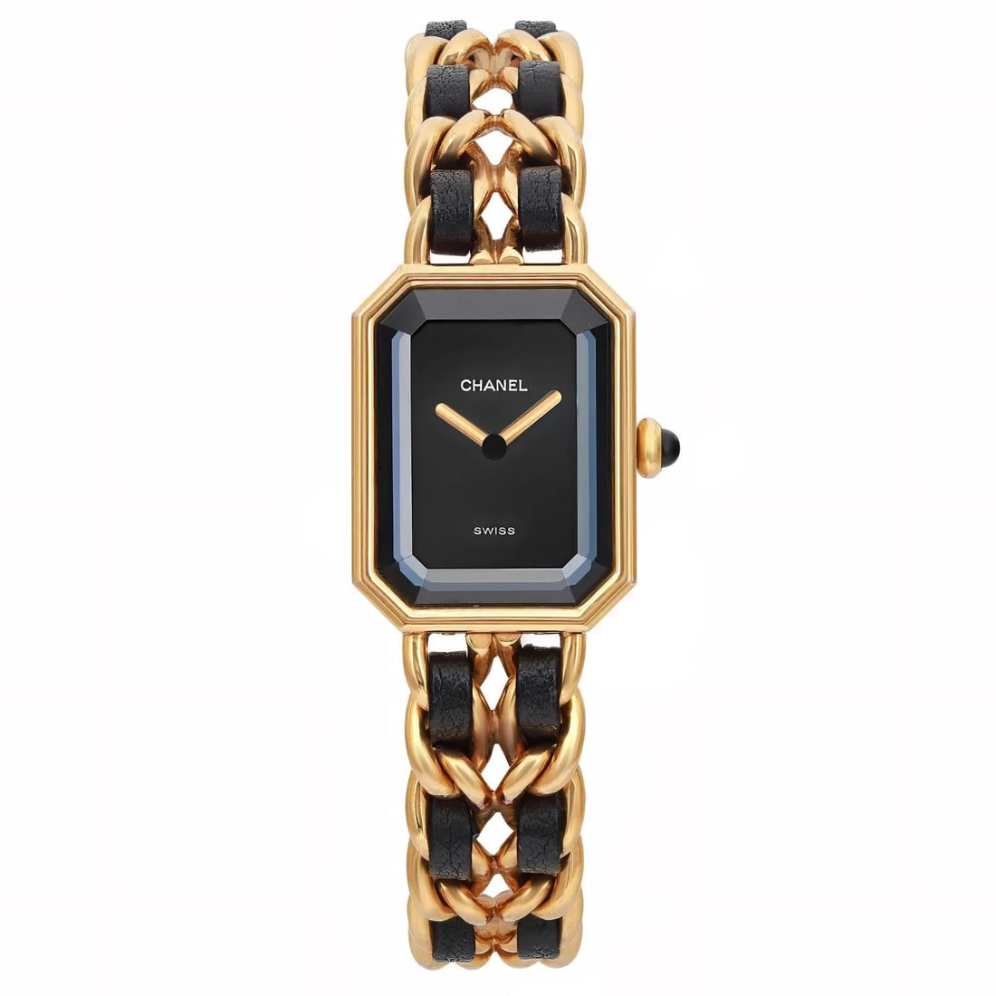 Black Dial Gold Plated CHANEL Premiere Quartz Wristwatch H0001 for Women (1 of 5)