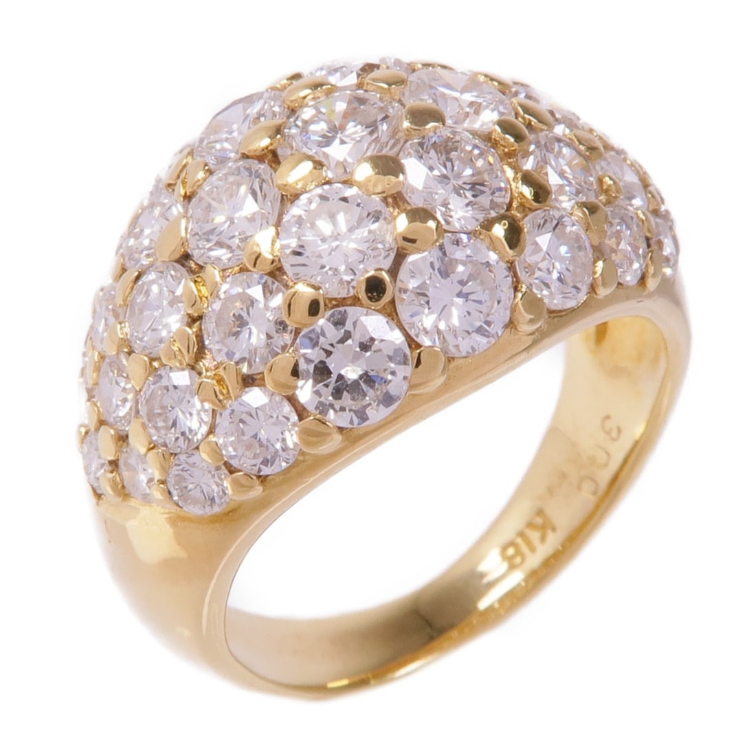 Elegant 18K Yellow Gold Diamond Ring Size 4.75: Elegant 18K Yellow Gold Diamond Ring Size 4.75 This exquisite diamond ring features a stunning design crafted from 18K yellow gold, showcasing its luxurious appeal. The ring is set with a clear diamon
