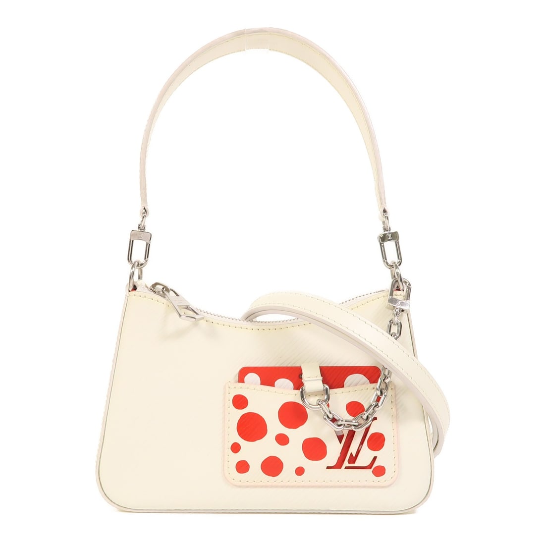 LOUIS VUITTON Marellini 2 Way Shoulder Bag M21759 Epi White: LOUIS VUITTON Marellini 2 Way Shoulder Bag M21759 Epi White Introducing the LOUIS VUITTON Marellini 2 Way Shoulder Bag, a stylish accessory crafted from premium calfskin leather in a pristine white co