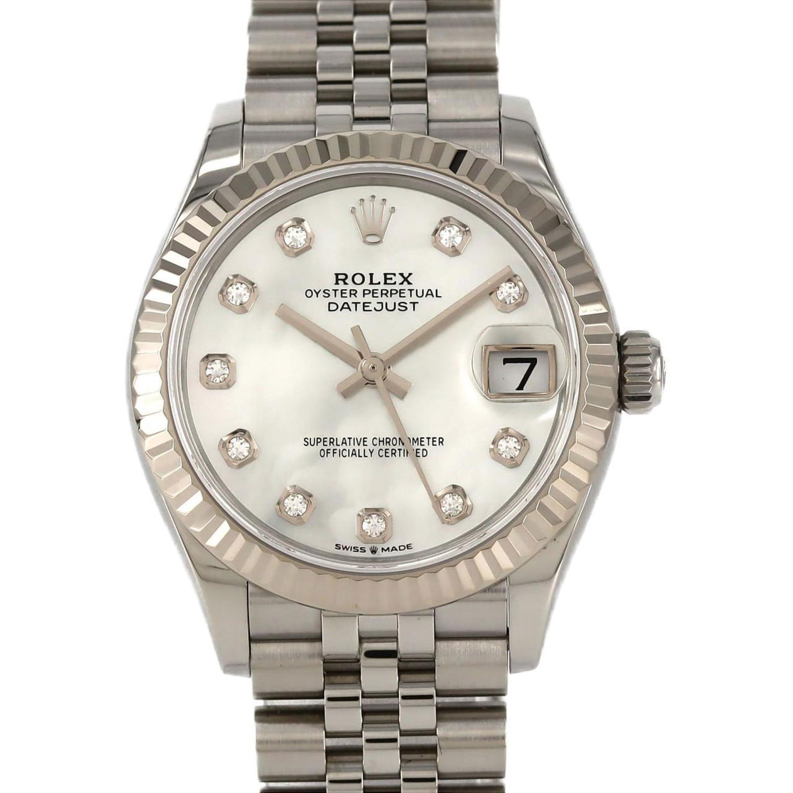 Steel Rolex Datejust 31mm Men's Watch with White Dial: Steel Rolex Datejust 31mm Men's Watch with White Dial This Rolex Datejust 31mm is crafted from steel and features a white dial. Designed for men, it is manufactured in Switzerland and showcases a clas