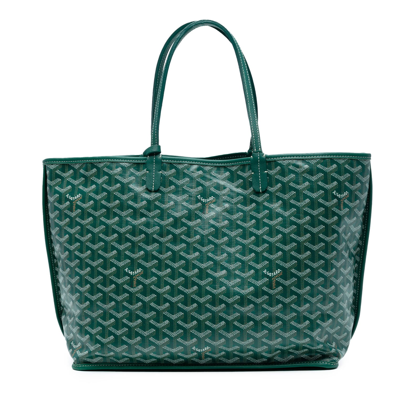 Goyard Goyardine Reversible Anjou PM Green Canvas Bag: Goyard Goyardine Reversible Anjou PM Green Canvas Bag Introducing the Goyardine Reversible Anjou PM, a versatile and stylish bag crafted from durable coated canvas with luxurious leather trim. This ba