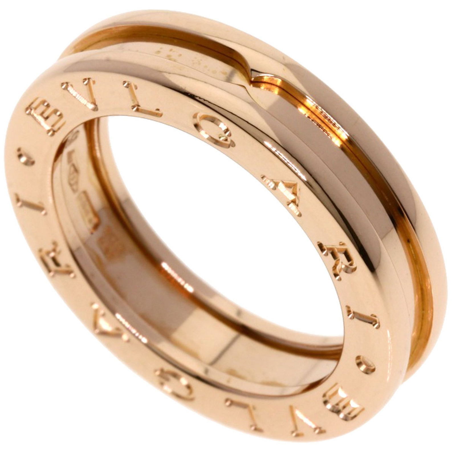 Rose Gold Bulgari B.Zero1 Model Ring Size 5: Rose Gold Bulgari B.Zero1 Model Ring Size 5 This Bulgari B.Zero1 ring is crafted from rose gold and features a polished finish. Designed for universal gender, it displays a gold tone and is made in It