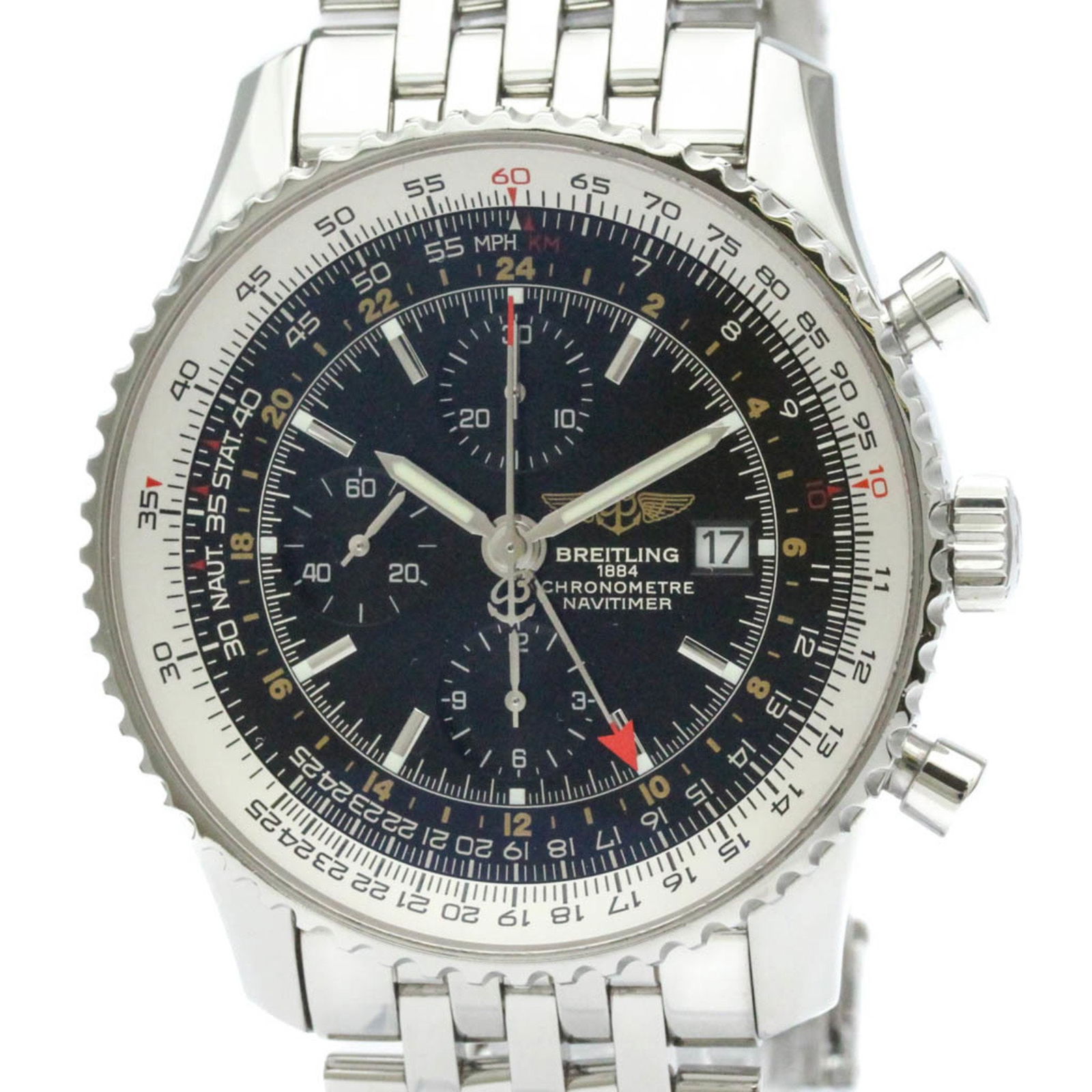 Navitimer Steel Men's Watch with Black Dial by Breitling (1 of 1)