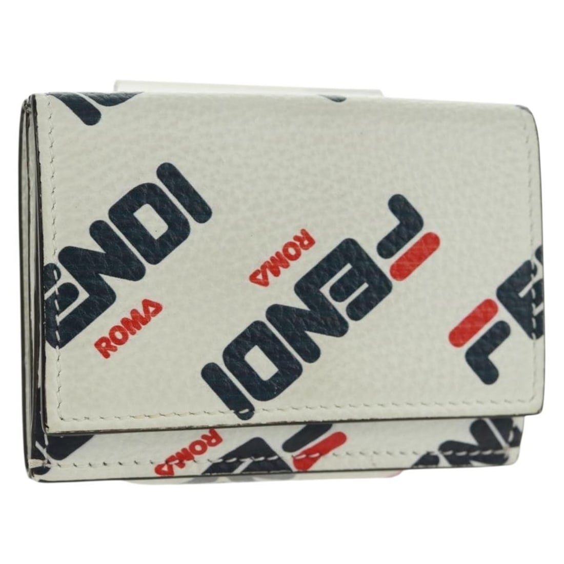 White and Gold Fendi Fila Leather Wallet 8M0395 Italian Collaboration: White and Gold Fendi Fila Leather Wallet 8M0395 Italian Collaboration This is a FENDI FILA collaboration wallet crafted from leather in a white and gold color scheme. Made in Italy, the wallet feature