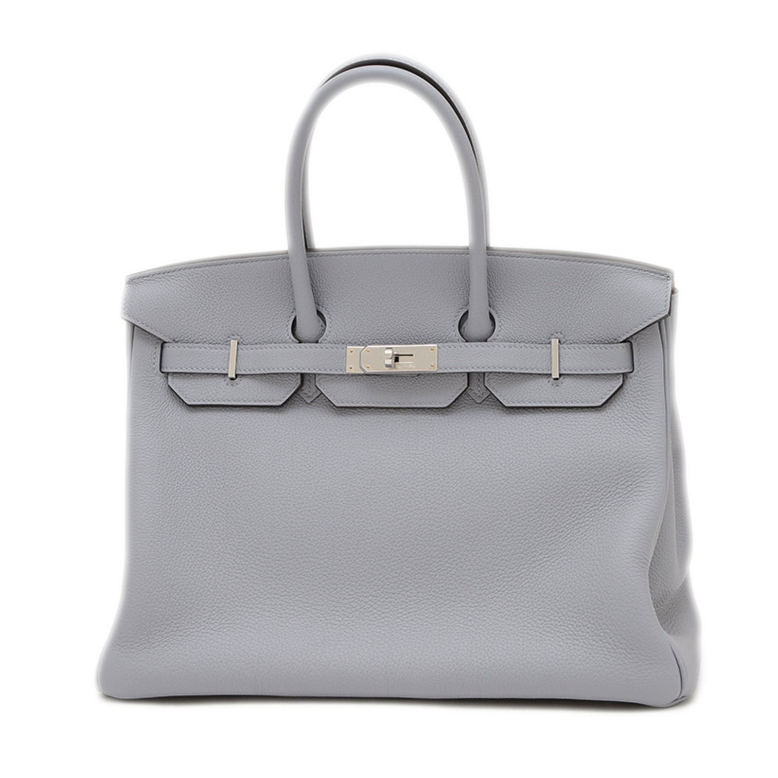 Gray Leather Birkin 35 Handbag by Hermes France (1 of 1)