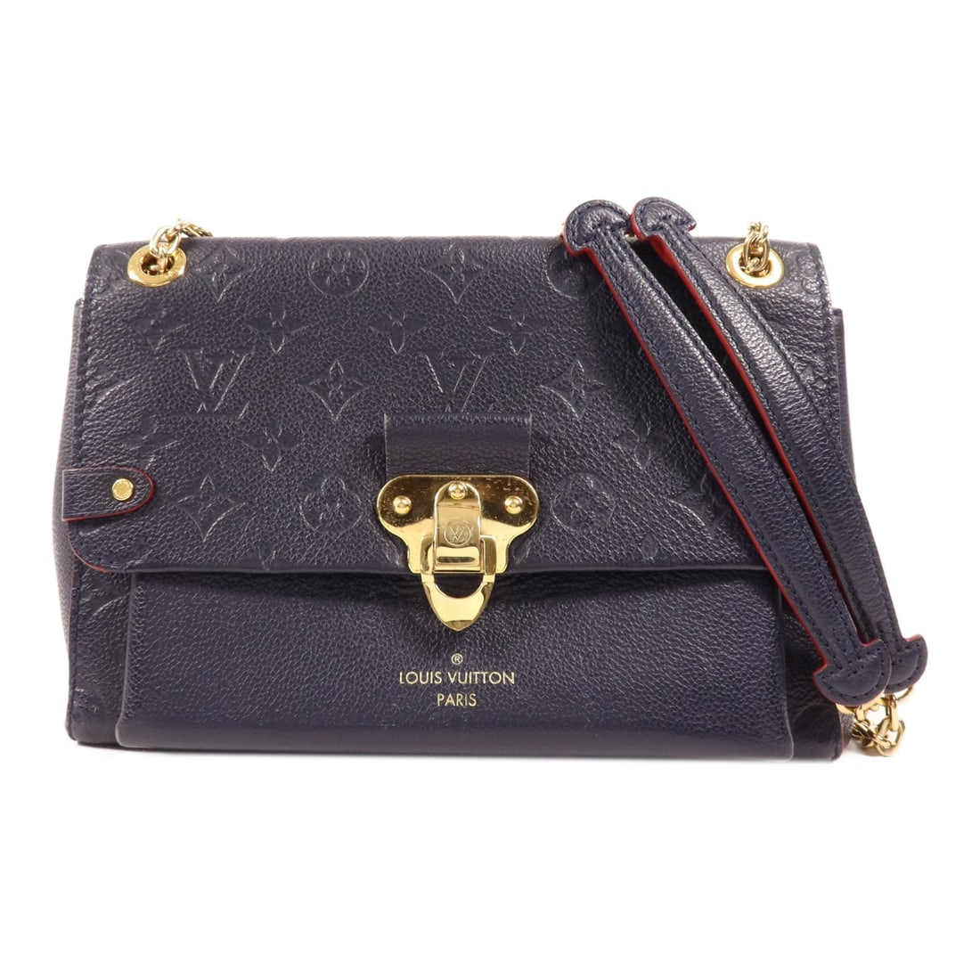 LOUIS VUITTON Vavin PM Navy Calfskin Shoulder Bag M52271: LOUIS VUITTON Vavin PM Navy Calfskin Shoulder Bag M52271 This Louis Vuitton Vavin PM Shoulder Bag is a stylish accessory crafted from high-quality calfskin leather in a rich navy hue. Designed for bot