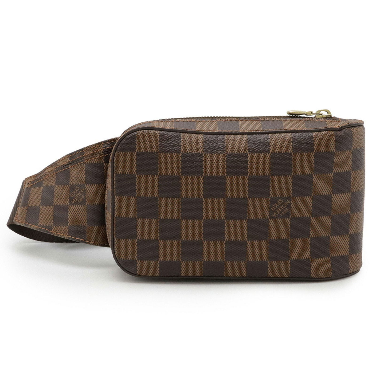 Geronimos Canvas Bag by Louis Vuitton in Brown 11.5cm x 20cm x 5cm: Geronimos Canvas Bag by Louis Vuitton in Brown 11.5cm x 20cm x 5cm The Louis Vuitton Geronimos is a unisex brown canvas accessory featuring a compact, structured design. Crafted in Spain, it offers pr