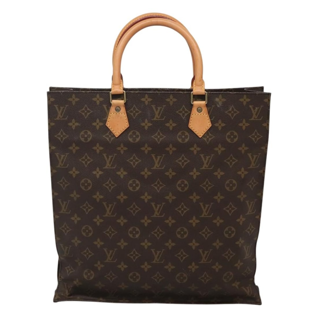 Authentic Louis Vuitton Monogram Sac Plat Hand Bag M51140 France (1 of 18)