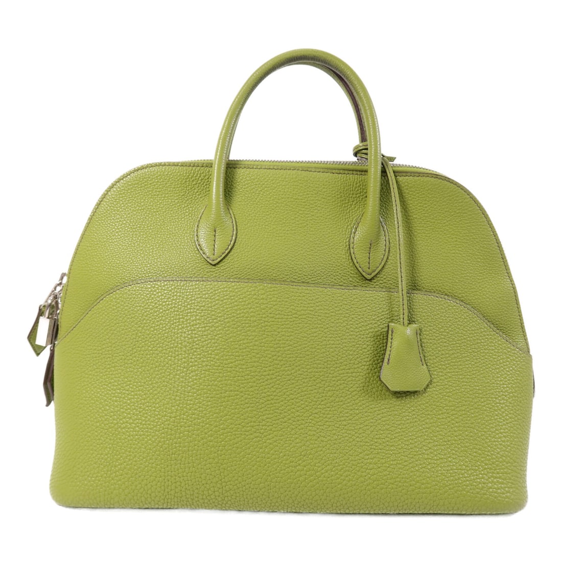 Hermes Bolide 1923 30 Green Togo Leather Handbag with Palladium Hardware (1 of 15)