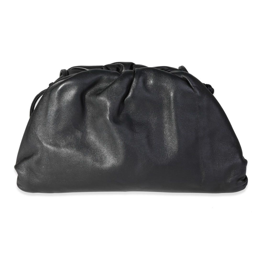 Bottega Veneta Black Calfskin Mini Pouch Bag with Silver-Tone Hardware: Bottega Veneta Black Calfskin Mini Pouch Bag with Silver-Tone Hardware This elegant Bottega Veneta Mini Pouch Bag is crafted from premium black calfskin leather, showcasing a sophisticated design suit