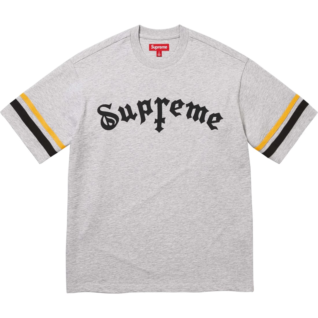 Heather Grey Short Sleeve Cotton Shirt with Supreme Cross Logo: Heather Grey Short Sleeve Cotton Shirt with Supreme Cross Logo The Supreme Cross Heather Grey S/S Top is a short-sleeve shirt crafted from premium cotton, offering a soft and comfortable fit. It featu