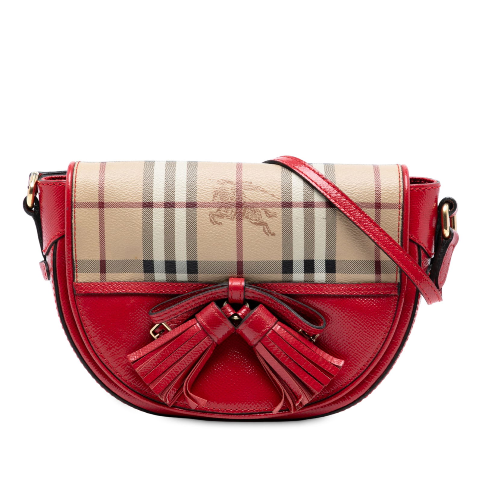 Burberry Maydown Crossbody Bag in Patent Leather and Haymarket Check (1 of 6)