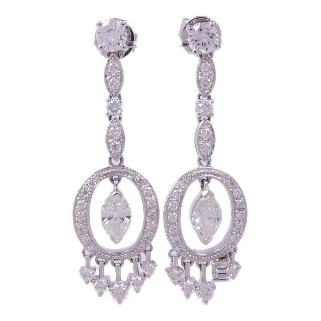 Diamond Pierced Earrings in 18K White Gold by JEWELRY (1 of 7)