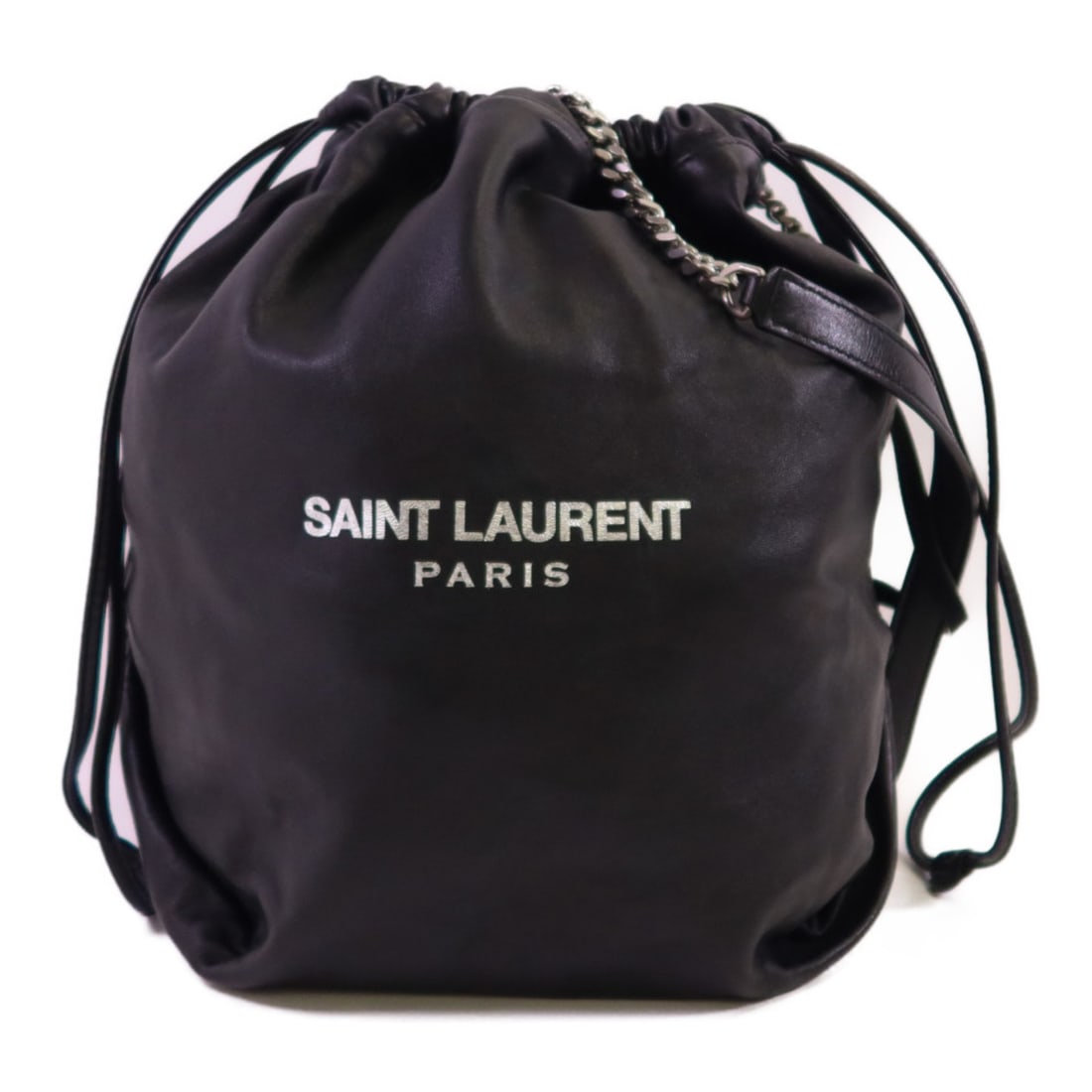 Yves Saint Laurent Teddy Black Lambskin Leather Chain Shoulder Bag PMR538447: Yves Saint Laurent Teddy Black Lambskin Leather Chain Shoulder Bag PMR538447 This YVES SAINT LAURENT Teddy Chain Shoulder Bag features supple black lambskin leather and a classic shoulder bag silhouet