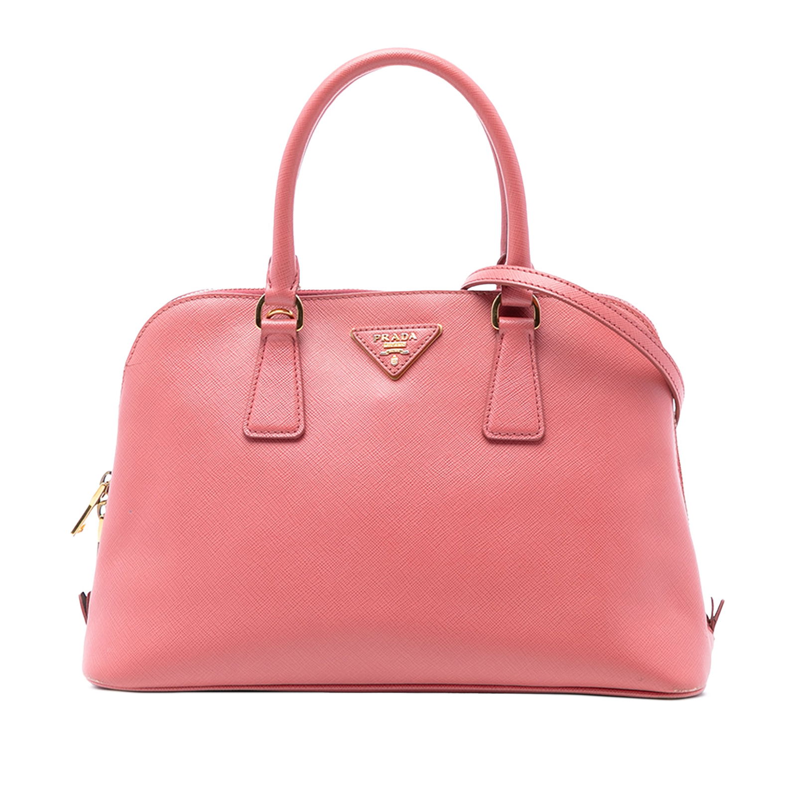 Prada Saffiano Lux Promenade Medium Pink Leather Satchel Handbag (1 of 6)