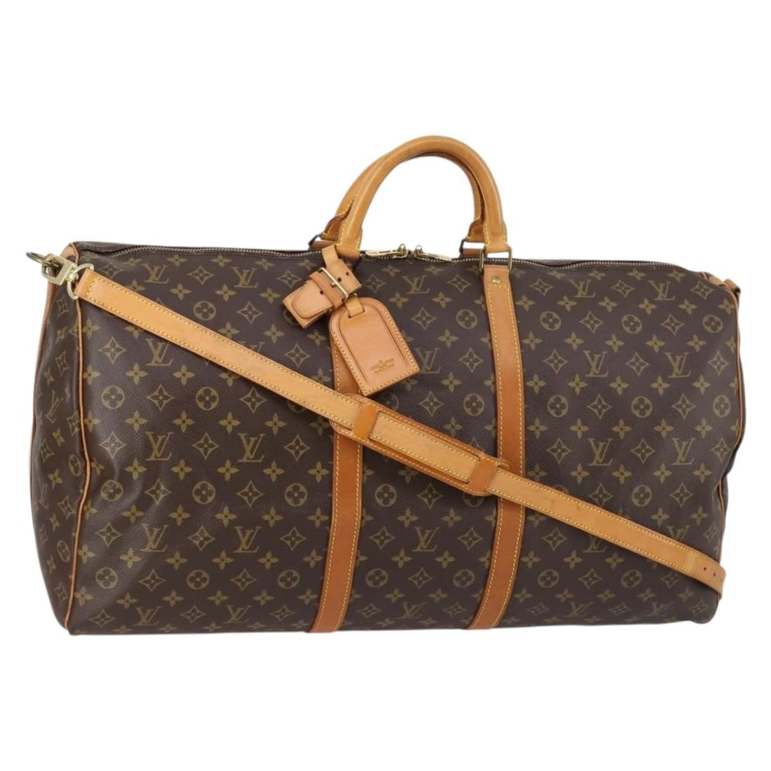 LOUIS VUITTON Monogram Keepall Bandouliere 60 Boston Bag M41412 France Auth (1 of 18)