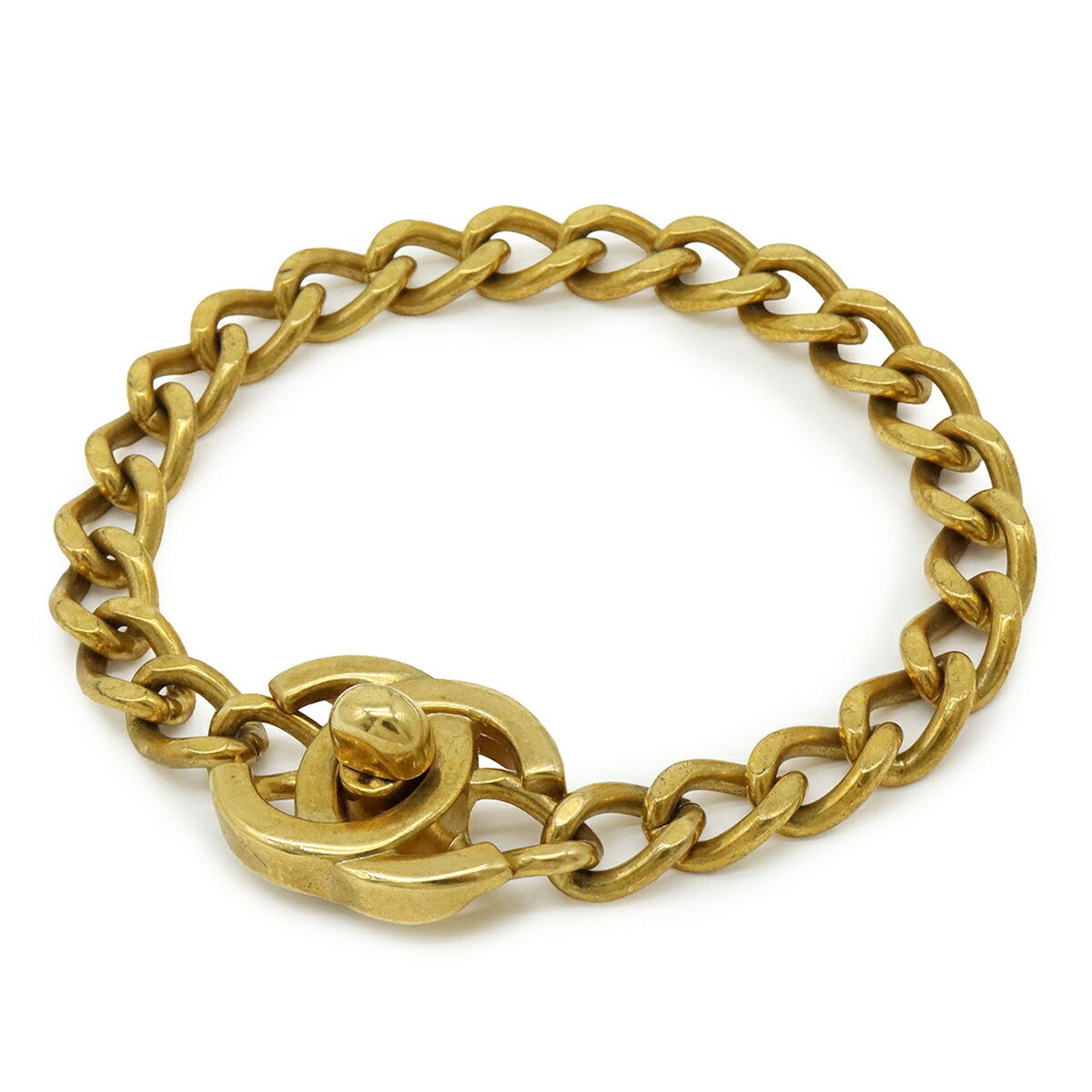 Gold Plated Chanel Coco Mark Bracelet 19cm Length (1 of 1)