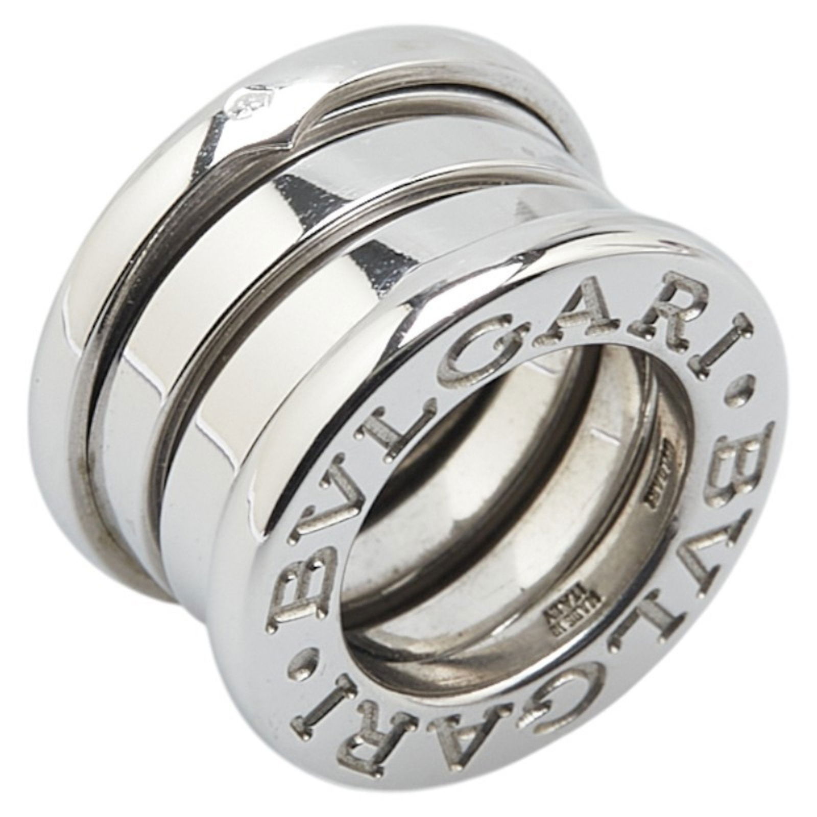 White Gold B.Zero1 Pendant Necklace by Bulgari Italy: White Gold B.Zero1 Pendant Necklace by Bulgari Italy This Bulgari B.Zero1 pendant features a white gold construction in a silver tone, designed for women. The pendant is crafted in Italy and is in goo