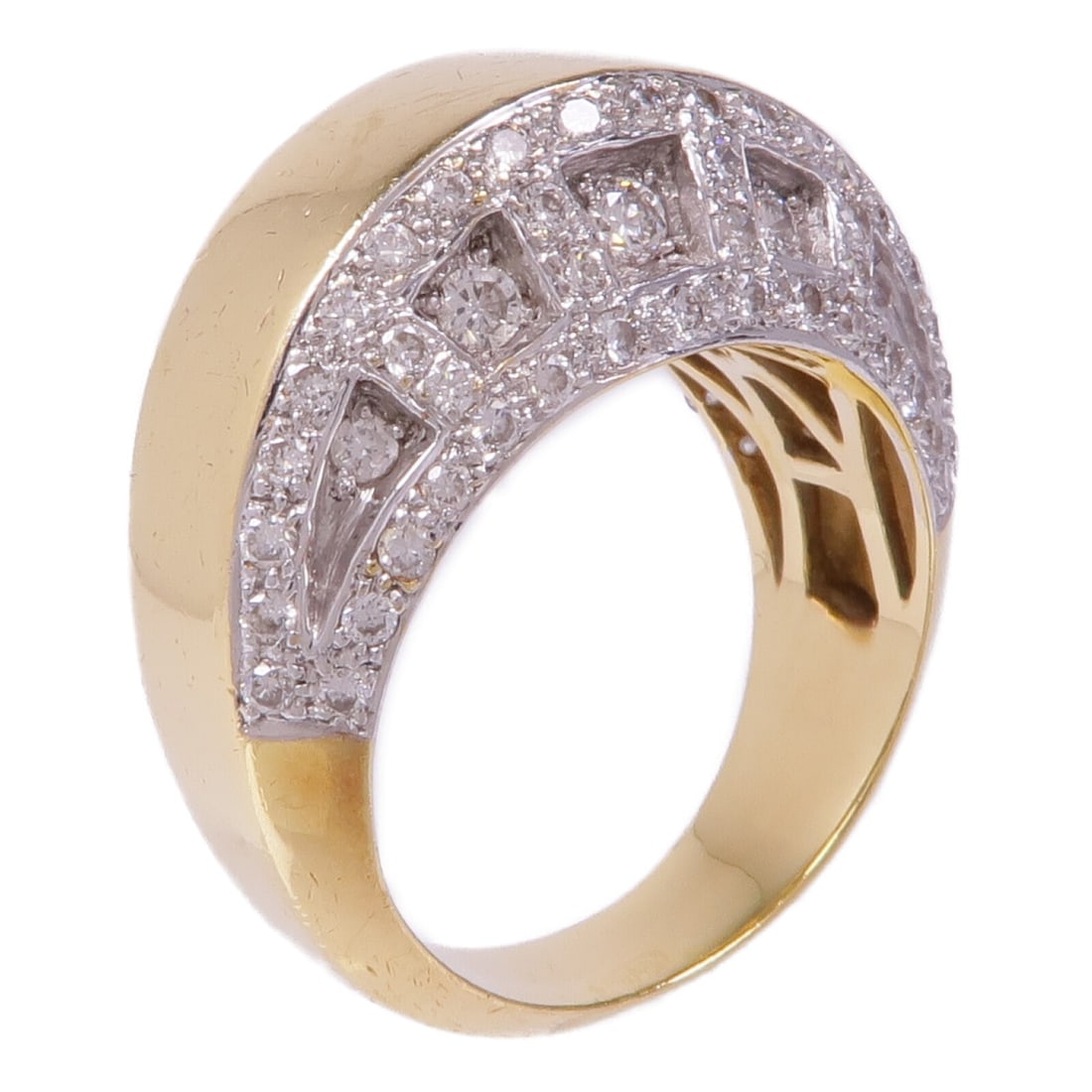 JEWELRY 18K Yellow Gold Diamond Ring US Size 6.75 (1 of 9)