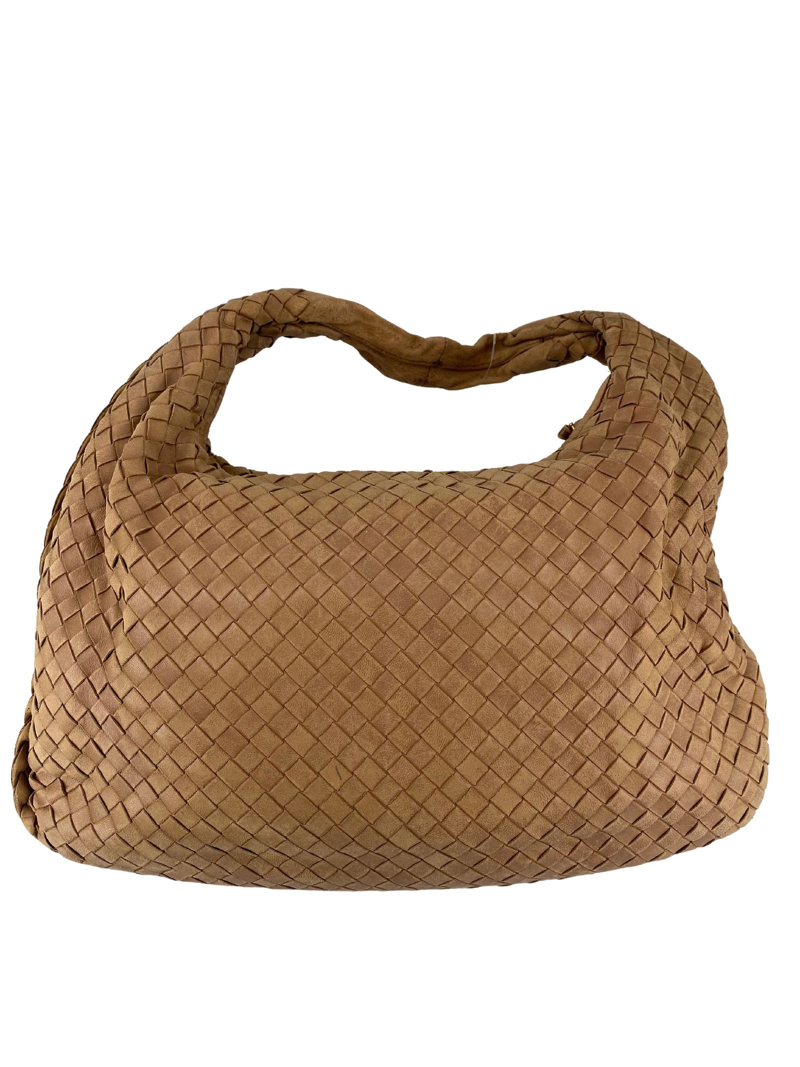 Beige Leather Intrecciato Shoulder Bag by Bottega Veneta Italy (1 of 12)