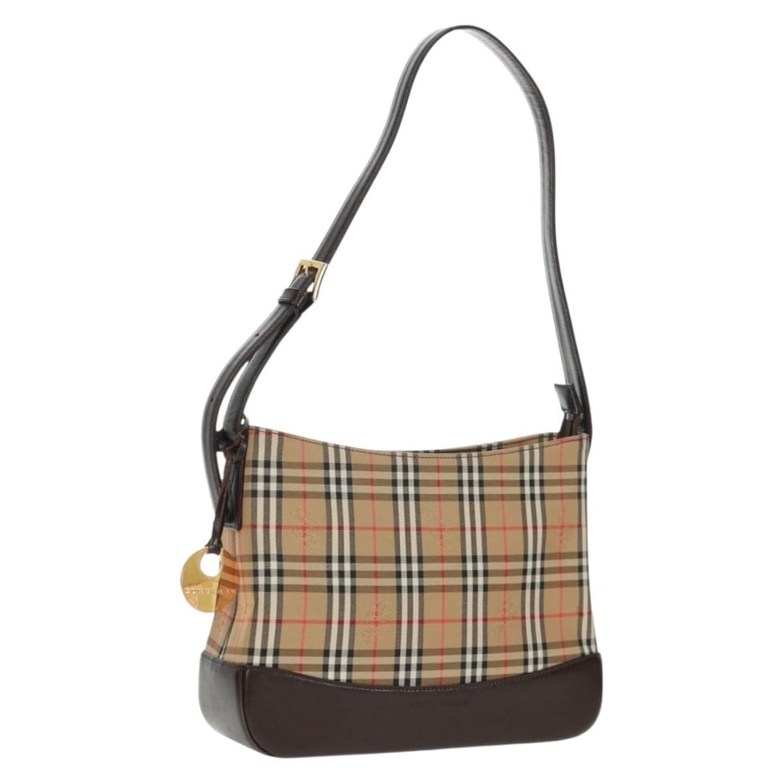 Beige Gold Canvas Nova Check Shoulder Bag by Burberry (1 of 18)