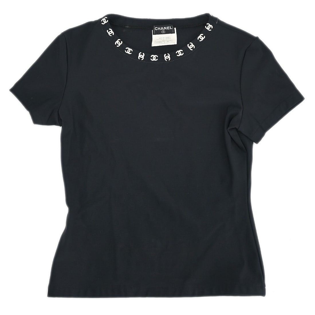 Chanel Vintage Black Short Sleeve T-Shirt Size 36 (1 of 10)