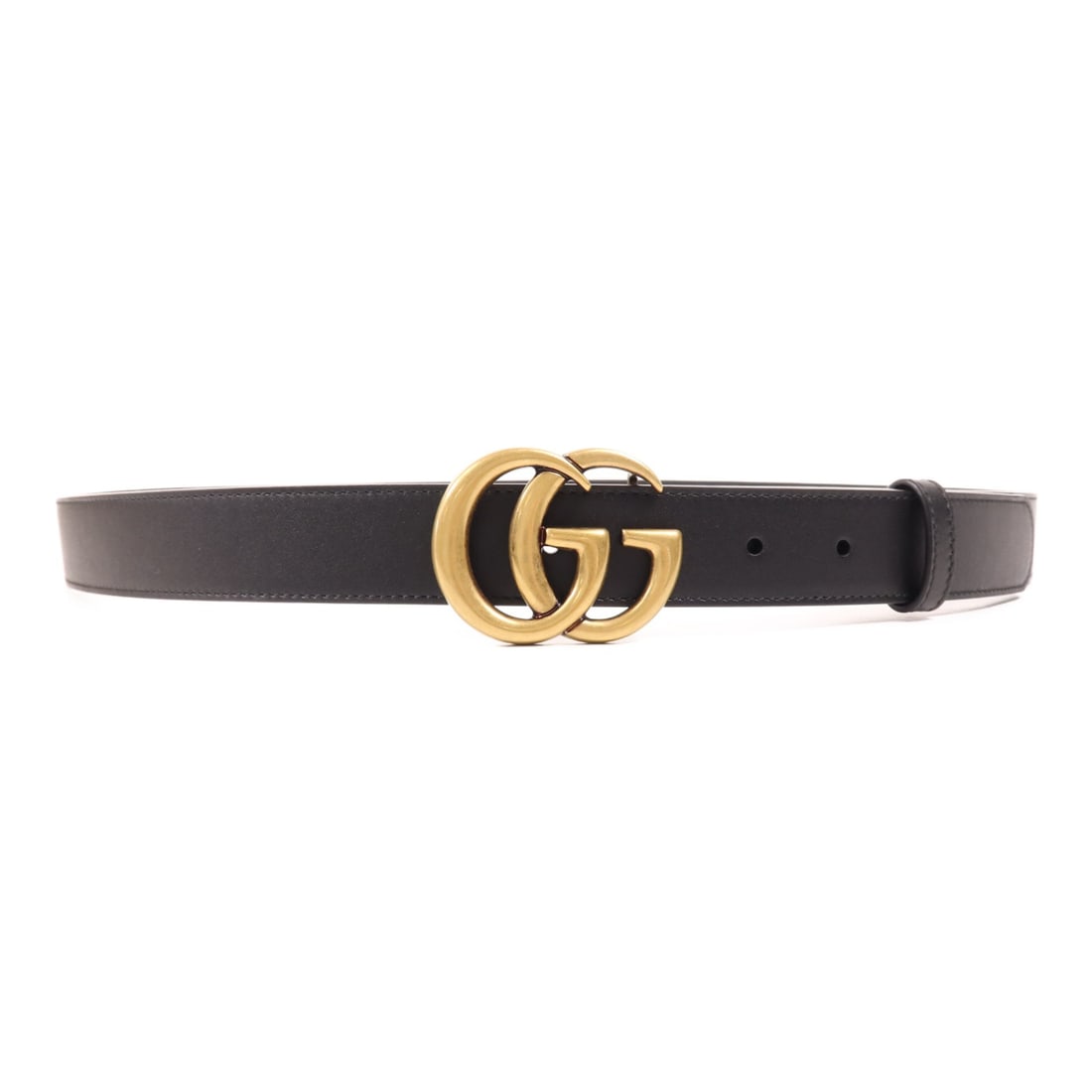 GUCCI GG Black Calfskin Leather Belt with GHW 414516 (1 of 10)