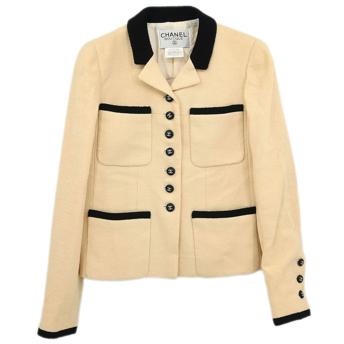 Chanel Vintage Off-White Single Breasted Jacket 96P #36 (1 of 10)